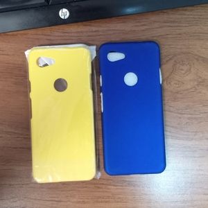 Google Pixal 3a phone cases-Hard resin plastic in cobalt blue and bright yellow
